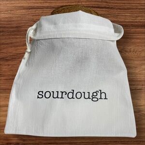 Farmhouse Rustic "Sourdough" Handmade Cotton Linen Bread Bag, Homemade Bread Bag